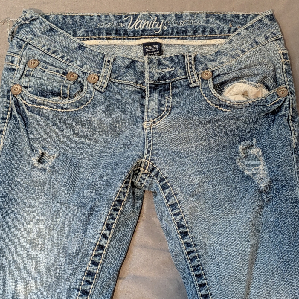 Vanity Women's Blue Distressed Jeans